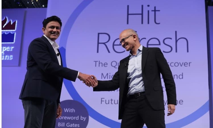 I learnt leadership values on cricket pitch, Satya Nadella tells Anil Kumble
