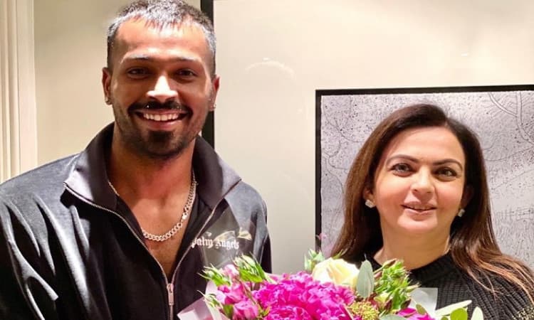 Hardik Pandya with Nita Ambani