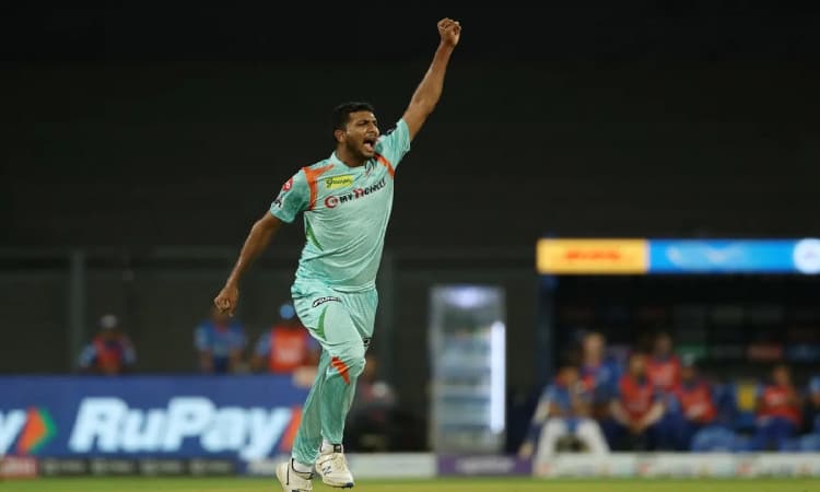 Cricket Image for 23 Year-Old UP Pacer Scripts A Magical Performance For LSG Against MI