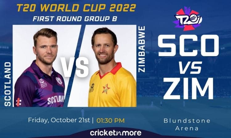 Cricket Image for Zimbabwe Vs Scotland, T20 World Cup, Round 1 - Cricket Match Prediction, Where To 