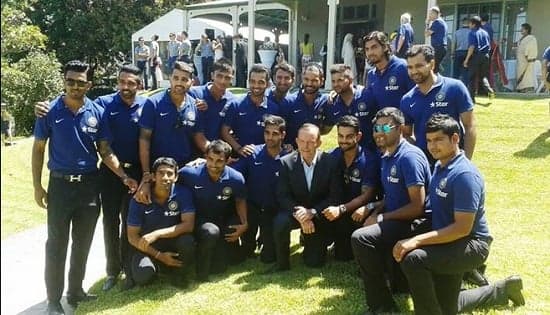 Indian Cricket Team with Tony Abbott