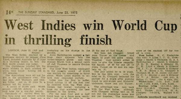 Clive Llyod World Cup 1975